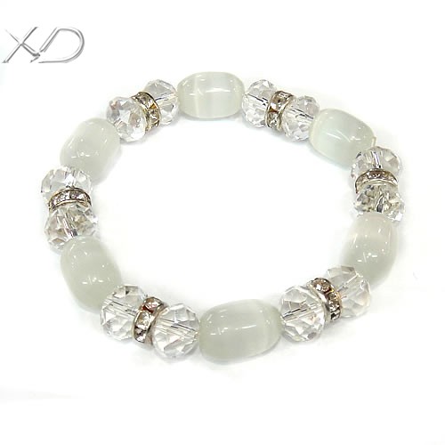 猫眼石水晶手链，珠子宽度:10mm，长度:7寸，弹力线手链