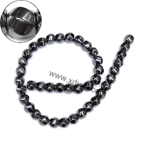六面黑胆石珠子