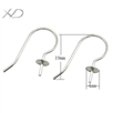 925银4mm单孔珠子耳钩，规格：4x19mm，银耳饰配件，耳钩银，珍珠耳坠