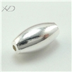 925银橄榄珠，外径：3x6mm，孔径：0.8mm，银饰配件，光身银米珠，串珠配件