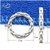 925银麻花OT扣，规格：17mm，首饰批发，珍珠项链扣女，手链扣子    