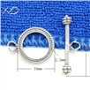 925银泰银OT扣，规格：16mm，首饰配件批发，925银扣，DIY手链串珠扣 