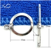 925银OT扣，规格：16mm，时尚饰品配件，手链扣银，DIY手链绳扣