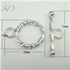 925银圆形OT扣，规格：19mm，银配件，项链扣，珍珠项链扣银