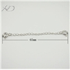 925银弹簧扣加侧身链，规格：65mm，银饰配件，饰品手链扣，珍珠项链扣女