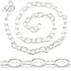 925银无限长蛋形链，规格：1.2x6x8.5mm，银DIY项链，延长链，银增长链