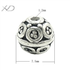 925银手工银圆珠，规格：7.5mm 孔径：1.2mm，银做旧珠子，仿古银配件，DIY复古配件