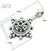 925银法轮计数器卡子，规格：18x28mm 孔径：4mm，吉祥法轮 万数隔 计数夹卡 记数器，手工配件