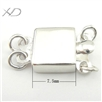 925银方形两排扣，规格：7.5mm，银配件批发，银链扣，珍珠饰品链扣