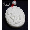 车渠雕刻12生肖，牛，规格：23x30x8mm，车渠吊坠，砗磲饰品