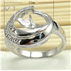 925银镀白金珍珠戒指托，规格：15mm，银饰戒指托，diy戒指托，银戒指托