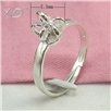 925银连孔戒指托，规格:7.5mm，银戒指配件，银饰品，戒指架