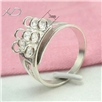 925银三排孔戒指托，规格:3mm，密口戒指托，银配件批发，戒指托