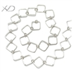 925银无限长单面印花方框链，规格：10.8x10.8x1mm，银饰品，DIY银饰配件，增长链
