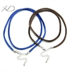 丝光绳银方扣加尾链加水滴，规格：2.5mm，项链绳批发，绳子项链，项链绳