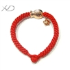 中国结编织绳，925镀玫瑰金珠子，手工绳，规格：7mm，中国结绳批发，红绳情侣手绳，手绳女