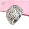 925银镶锆戒指，银首饰，宽：12mm，银戒指，925银饰品，银戒指