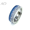 925银彩色戒指，宽：6mm，925银戒指，银饰批发，仿水晶银戒