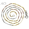 925银盒仔链镀彩金项链，规格：0.8mm，银链条，女士彩银项链，三色金链