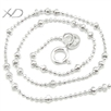 925银镀白金闪珠间珠链，规格：1.0mm，长度：18寸（45厘米），925银项链，925银链，项链批发