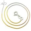 925银圆蛇项链镀彩金项链，规格：0.8mm 尺寸：16寸（40厘米），银项链，彩金项链银，银项链