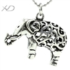 925银立体缕空大象，规格：19.5x21mm，银吊坠饰品，大象吊坠项链，手链配件