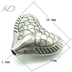 925银心形亲嘴鱼配件，规格：17x19.4mm 孔：1.2mm，银饰品，复古配件Diy