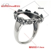 925银圈中有花圆形戒指托，可镶嵌20mm的宝石，戒指空托女款，戒指托diy，戒指托盘