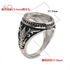 925银霸王花圆形戒指托，可镶嵌13.5mm的宝石，戒指托复古，戒指空托男，银戒指托
