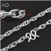 足银方丝链，规格：3.2mm，尺寸：20寸，时尚足银项链，项链银，男女款项链批发