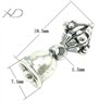 925银泰银金刚铃配件，规格：7.5x18.5mm 孔：1.5mm，仿古银配件，Diy银饰配件