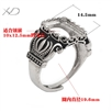 925银皇冠长方形戒指托，可镶嵌10x12.5mm的宝石，戒指托盘，戒指托定做，戒指托批发