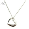 925银心形吊坠十字项链，尺寸：16寸，时尚银饰品，心形吊坠项链，银项链 女