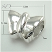 925银蝴蝶形潘家珠子，规格：8.5x12mm，孔径：5mm，银饰品，手串隔珠，手链饰品配件
