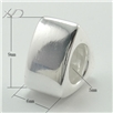 925银三角形潘家大孔珠子，规格：6x9mm，孔径：5mm，银制品，手串隔珠，隔珠天然