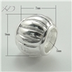 925银灯笼形潘家大孔珠子，规格：7x9mm，孔径：5mm，银制品，银珠子925银，925银珠子手链