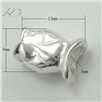 925银鱼形潘家珠子，规格：9x13mm，孔径：5mm，银配件批发，925银珠子，银珠子手链