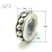 925银潘家珠子，规格：3x8mm 孔：2mm，银饰配件，油黑隔珠，泰银手链隔珠