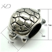 925银乌龟形潘家大孔珠子，规格：7.7x12.7mm 孔：5mm，串珠乌龟，乌龟手链，乌龟配饰