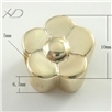 925银花形潘家珠子镀黄金，规格：10mm，孔径：5mm，潘家珠子配件，银隔珠，银珠手串