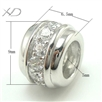 925银镶锆潘家珠子，规格:6.5x9mm，孔径：5mm，潘家银珠子，925银珠，手链隔珠