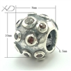925银镶锆潘家珠子，规格：8x10mm，孔径：4.5mm，潘家珠子，隔珠隔片配件，手串隔珠银