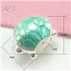 925银乌龟形烤漆潘家珠子，规格：8x12mm，孔径：5mm，潘家饰品批发，银珠，银珠子
