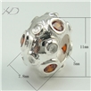 925银潘家珠子，规格：7.8x11mm，孔径：5mm，潘家925银精美饰品，银珠子手链，银珠子925银