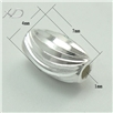 925银橄榄珠，规格：4x7mm，孔径：1mm，925银，银珠子散珠批发，银隔珠
