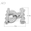 925银四排镶锆珍珠扣大号，规格：23mm，珍珠项链扣配件，珍珠项链 扣 三排