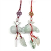 中国结葫芦形玉石挂饰，长度：120mm，中国结手机挂件