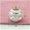 925银车花珠，规格：6mm 孔径：2mm，DIY银配件，银隔珠，银珠手串