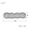925银四排手链项链镀白金，规格：7x24mm 厚度：2.5mm，隔片隔珠，银隔片 925，银隔珠