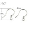 18K白金弹簧耳钩，规格：12.8mm，18K金耳饰配件，18k白金耳钩，18k 耳钩